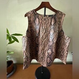 G by Giuliana Tan Snake Print Blouse